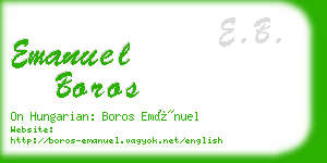 emanuel boros business card